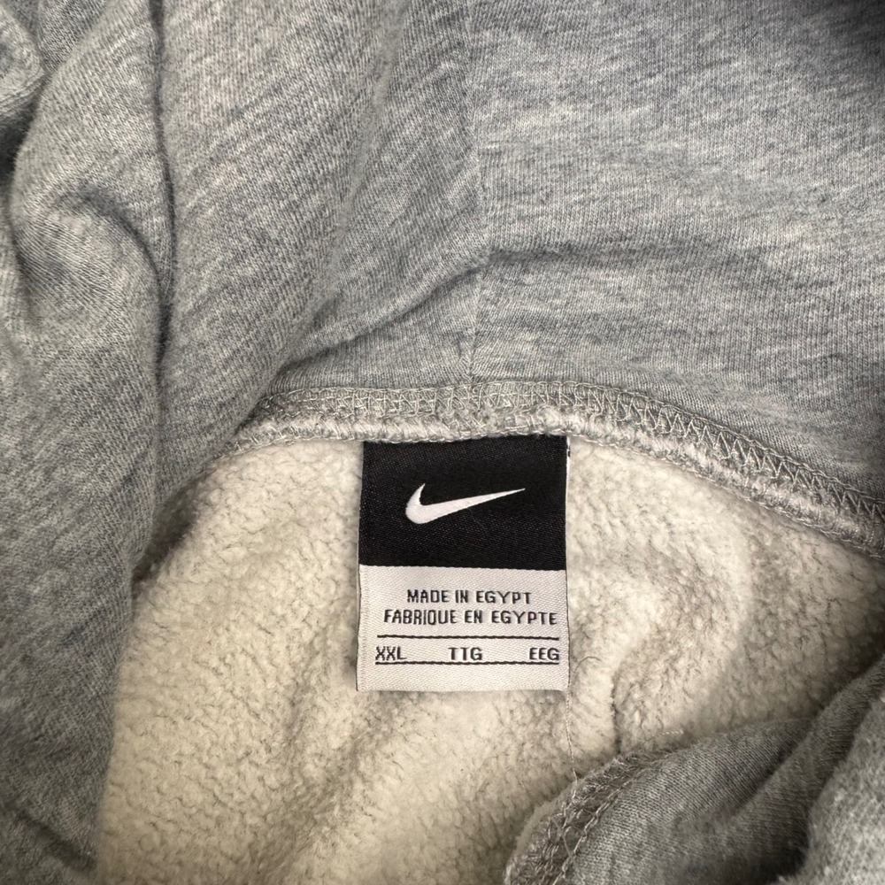 Nike Center Swoosh Hoodie Mens XXL Heather Gray Navy Yellow Embroidered Pullover - Picture 5 of 12